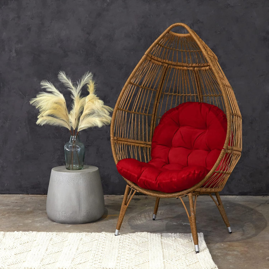 Trupedic Egg Chair Cushion, 44 x 27 x 4, Canvas Jockey Red