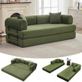 GarveeHome 79' Convertible Sleeper Sofa Bed Couch, 4-in-1 Boneless Corduroy Folding Sofa Bed with Pillow & Fixed-Shape, Floor Mattress Couch Loveseat for Living Room Apartments - No Assembly, Green