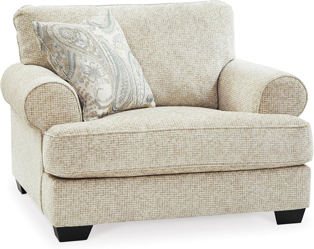 Signature Design by Ashley Monaghan Classic Upholstered Oversized Chair with Toss Pillow, Light Brown