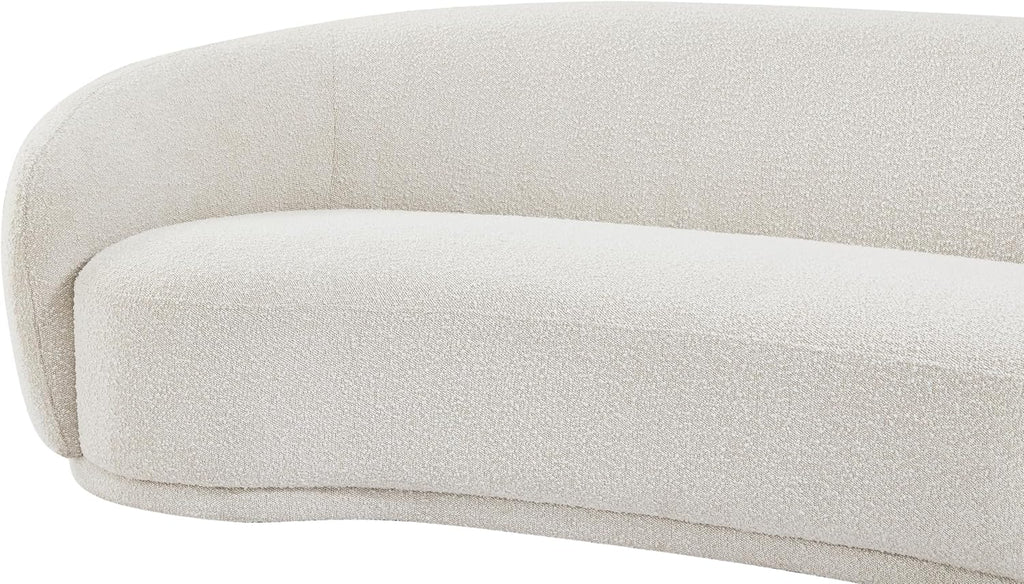 Meridian Furniture 693Cream-S Hyde Collection Modern | Contemporary Boucle Fabric Upholstered Sofa, Cream, 89.5' W x 38' D x 28' H