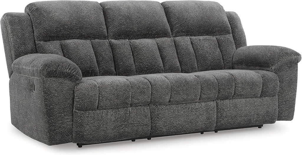 Signature Design by Ashley Frohn Contemporary Manual Reclining Sofa, Gray