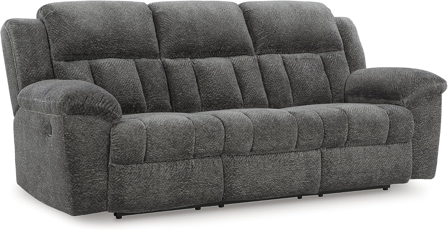 Signature Design by Ashley Frohn Contemporary Manual Reclining Sofa, Gray