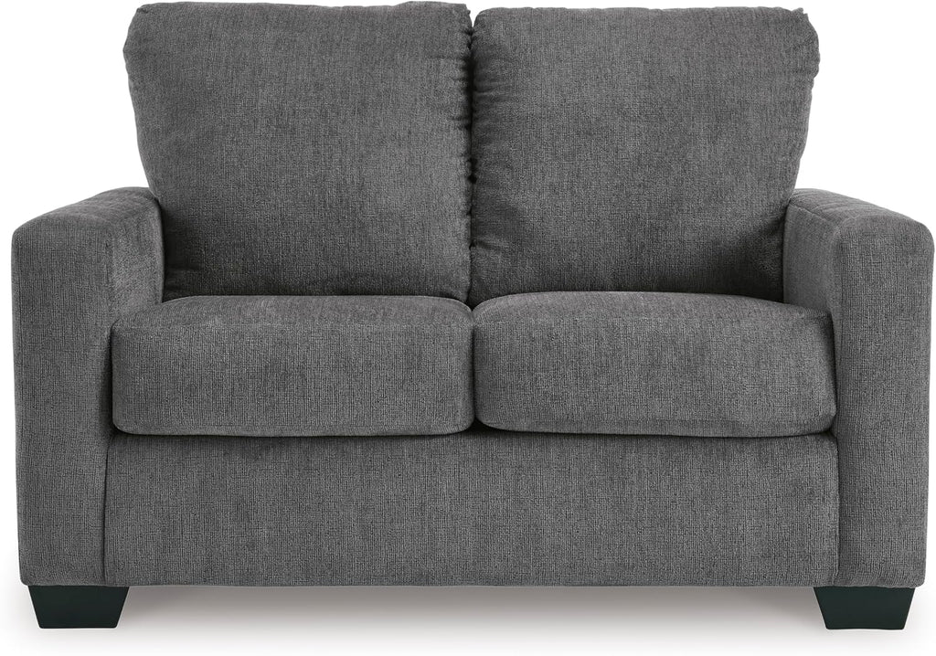 Signature Design by Ashley Rannis Casual 2-in-1 Sofa Sleeper with Folding Gel Memory Foam Mattress, Twin, Gray