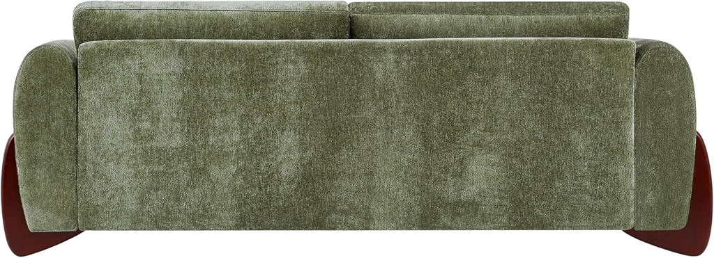 Christopher Knight Home Taki 89 Inches Sofa Couch, Cozy Chenille Upholstered 3-Seater Sofa, Wood Frame Couches, Comfy Home Sofa Living Room and Office, Lounge Seating with Armrests, Olive Green