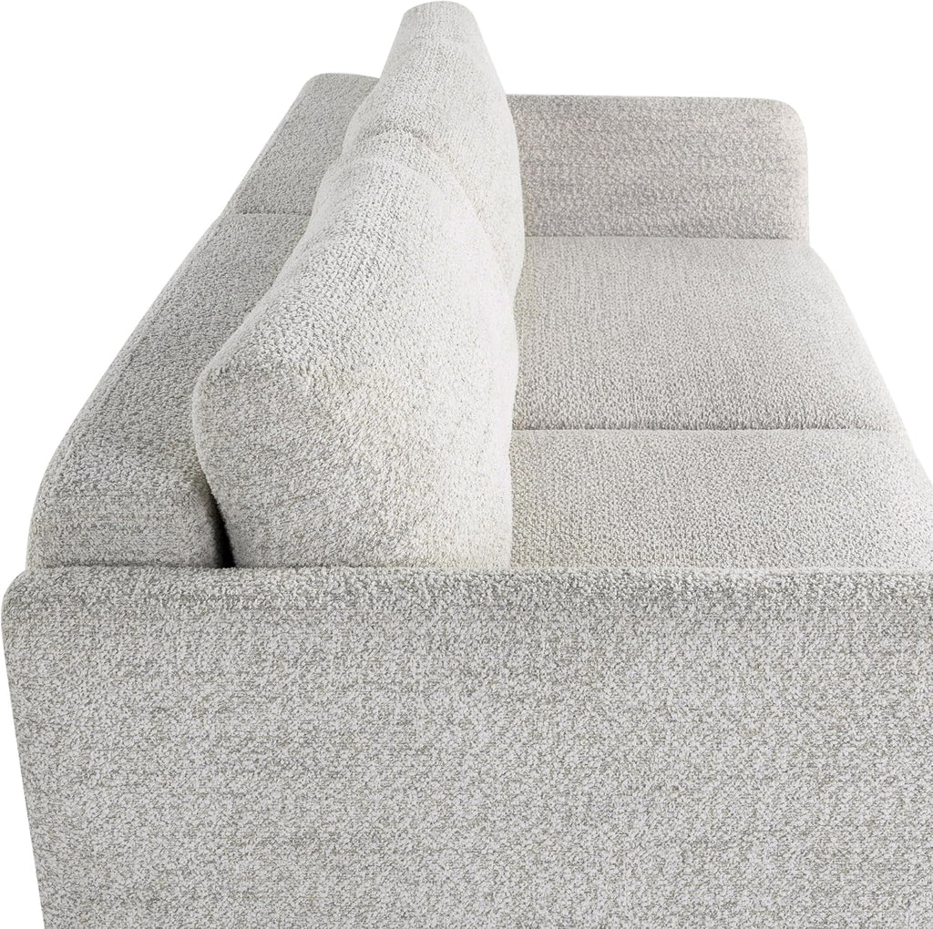 Serta Vail 86' Convertible Sleeper Sofa, Queen Size, Wall-Hugging Dreamglide Mechanism, Dreamcoil Comfort, Boucle Fabric, Ivory
