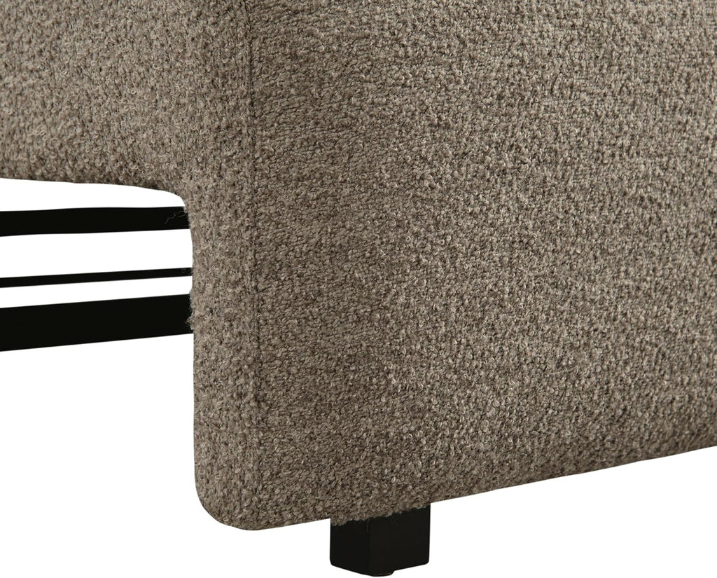 Serta Vail 86' Convertible Sleeper Sofa, Queen Size, Wall-Hugging Dreamglide Mechanism, Dreamcoil Comfort, Boucle Fabric, Brown
