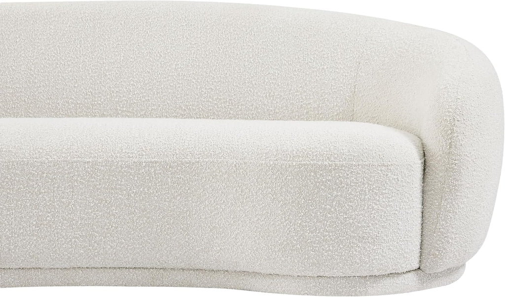 Meridian Furniture 693Cream-S Hyde Collection Modern | Contemporary Boucle Fabric Upholstered Sofa, Cream, 89.5' W x 38' D x 28' H