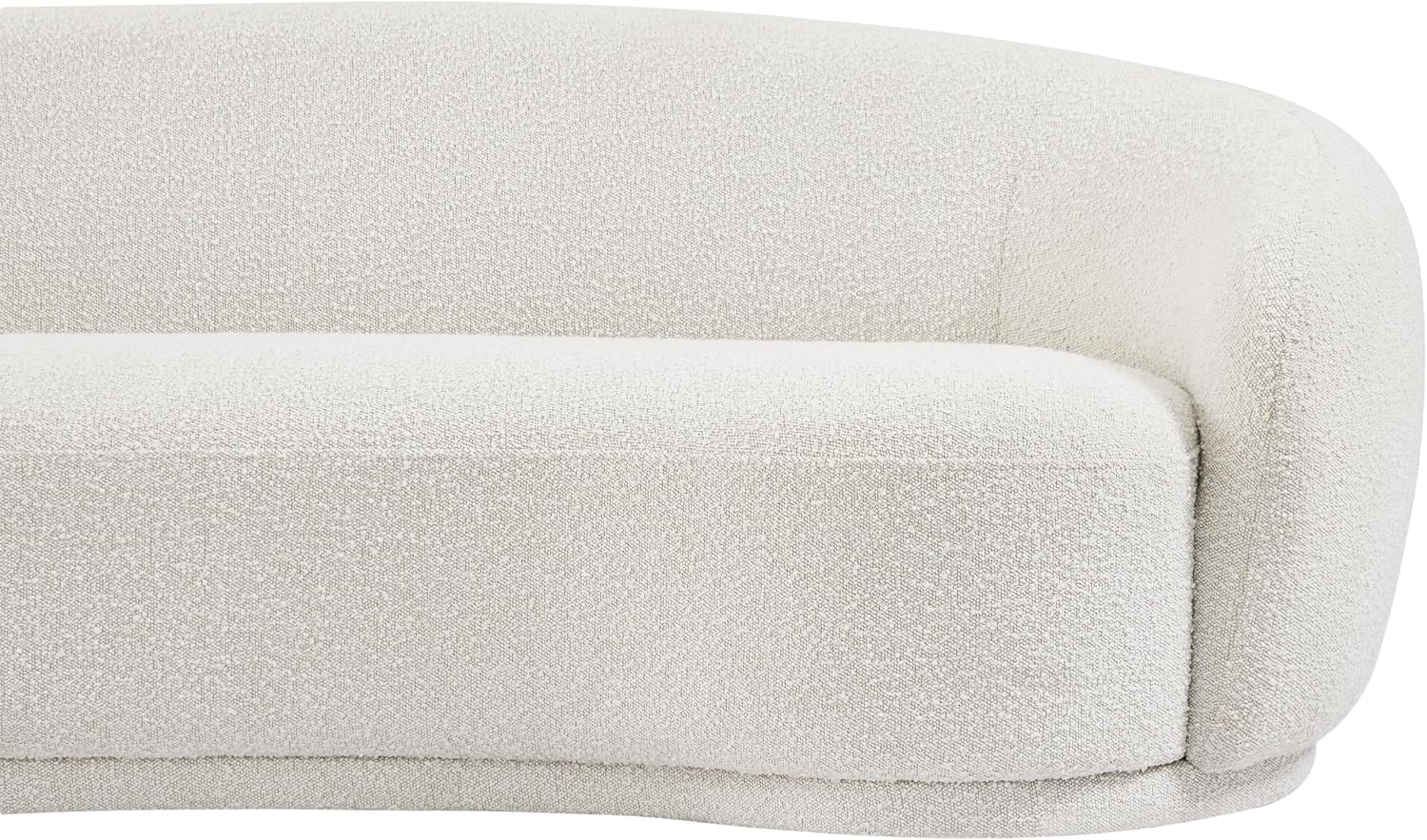 Meridian Furniture 693Cream-S Hyde Collection Modern | Contemporary Boucle Fabric Upholstered Sofa, Cream, 89.5' W x 38' D x 28' H