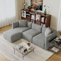 Acanva Luxury L-Shaped Upholstery Convertible Modular Sectional Sofa, Contemporary Reversible Couch with Chaise Lounge for Living Room, Apartment, Linen-Like Grey