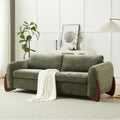 Christopher Knight Home Taki 89 Inches Sofa Couch, Cozy Chenille Upholstered 3-Seater Sofa, Wood Frame Couches, Comfy Home Sofa Living Room and Office, Lounge Seating with Armrests, Olive Green