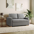 Serta Tulsa 66.1' Convertible Sleeper Loveseat, Full Size, Dreamcoil Comfort, FingerGuard Pinch Point Protection, Boucle Fabric, Grey