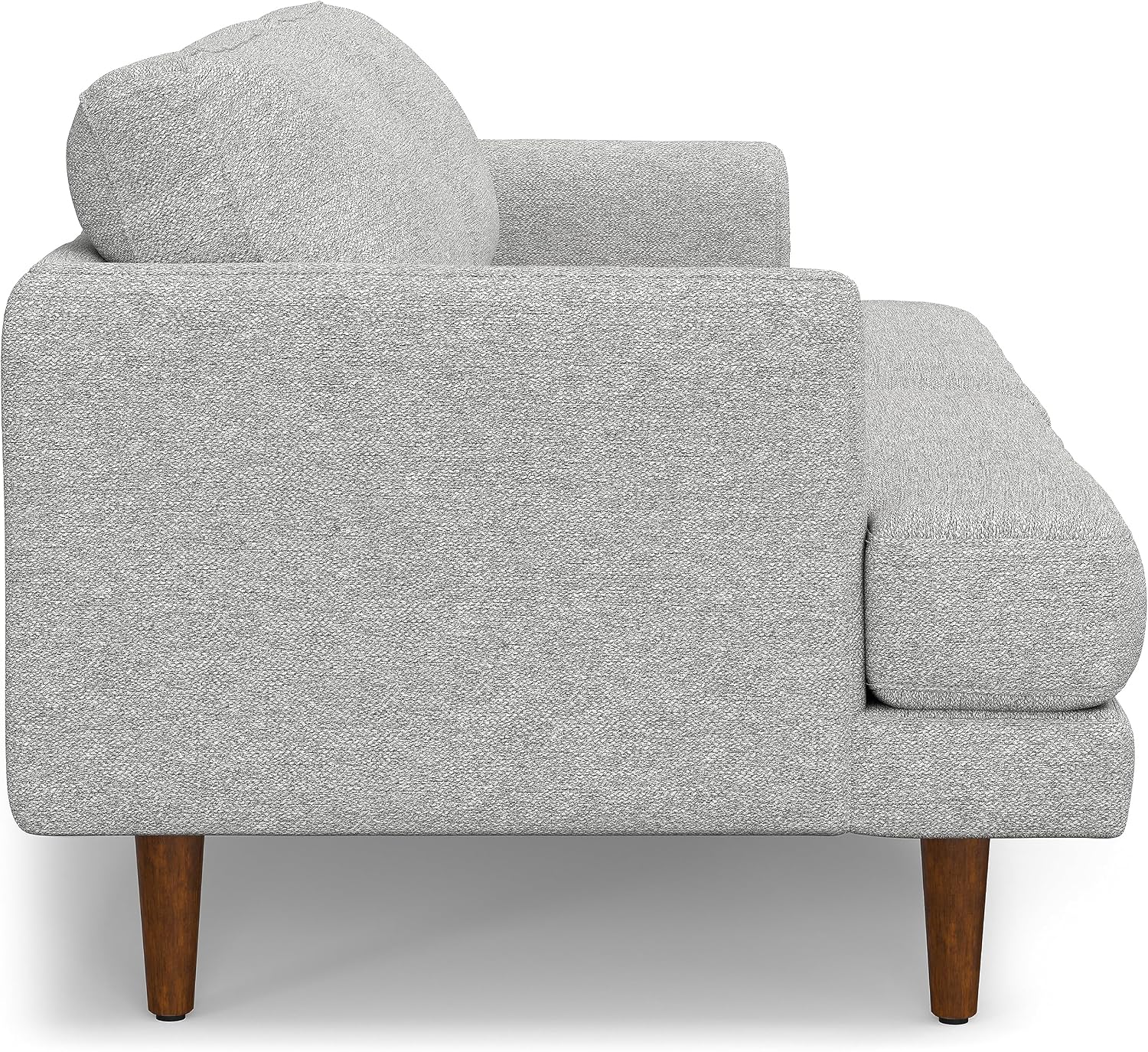 SIMPLIHOME Livingston 76' Wide x 33' High Sofa in Mist Grey Woven-Blend Fabric, Handcrafted Loveseat Couch for Living Room or Family Room, Mid-Century Modern Style, Solid Wood Frame