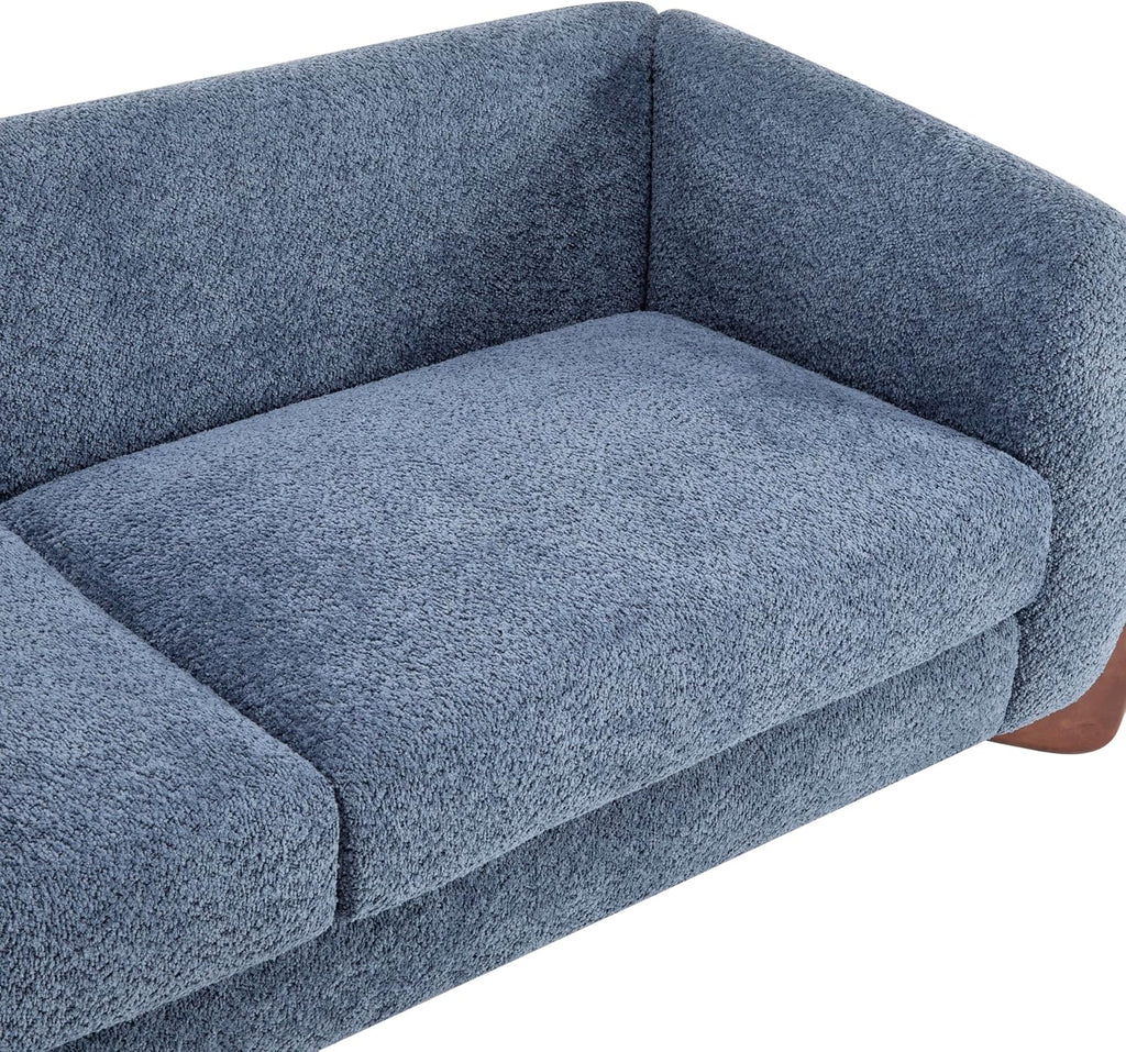 Christopher Knight Home Almab 82 Inches Sofa Couch, Cozy Boucle Upholstered 3-Seater Sofa, Wood Frame Couch, Comfy Couches for Living Room and Office, Modern Sofa, Lounge Seating, Navy Blue
