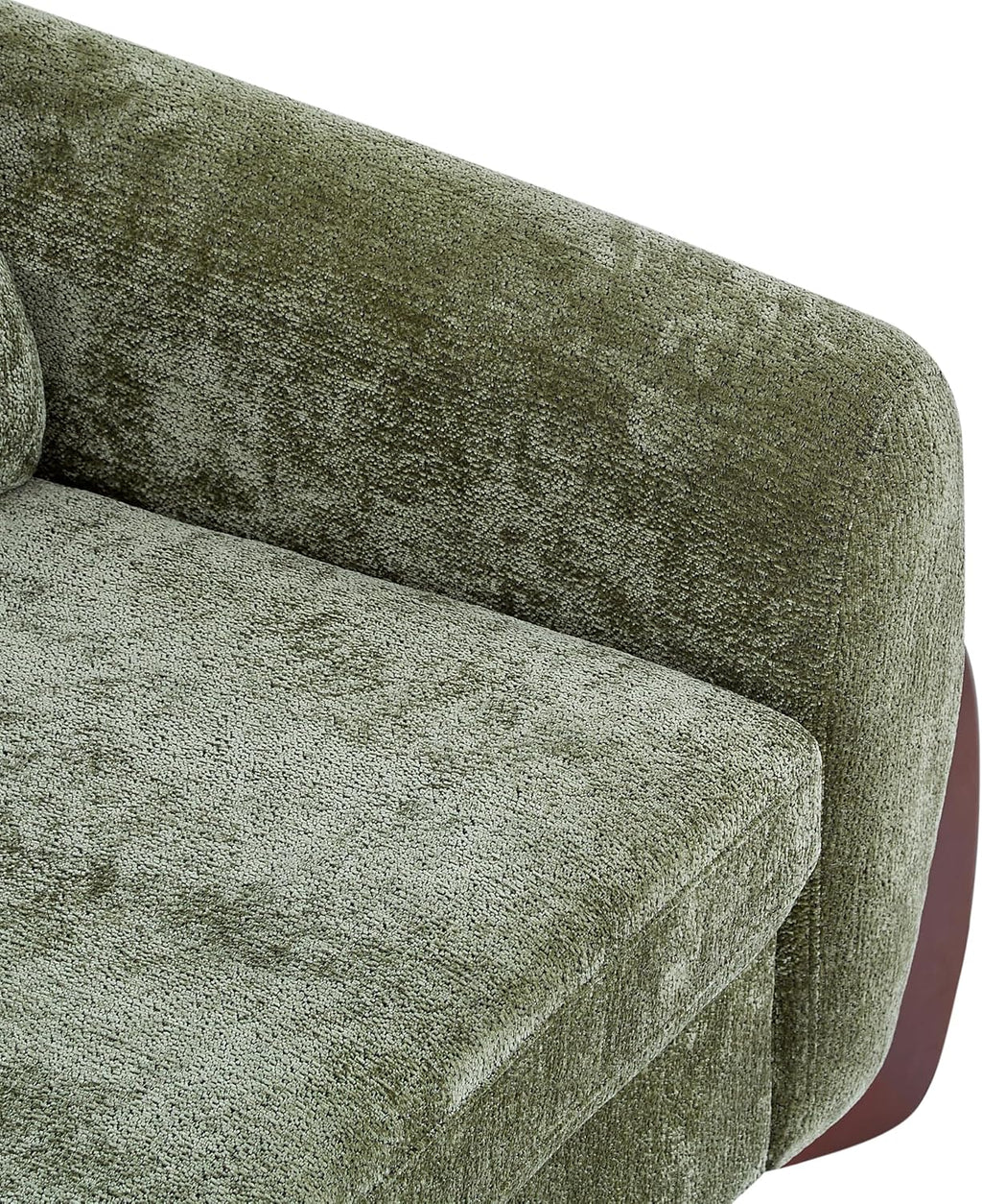 Christopher Knight Home Taki 89 Inches Sofa Couch, Cozy Chenille Upholstered 3-Seater Sofa, Wood Frame Couches, Comfy Home Sofa Living Room and Office, Lounge Seating with Armrests, Olive Green