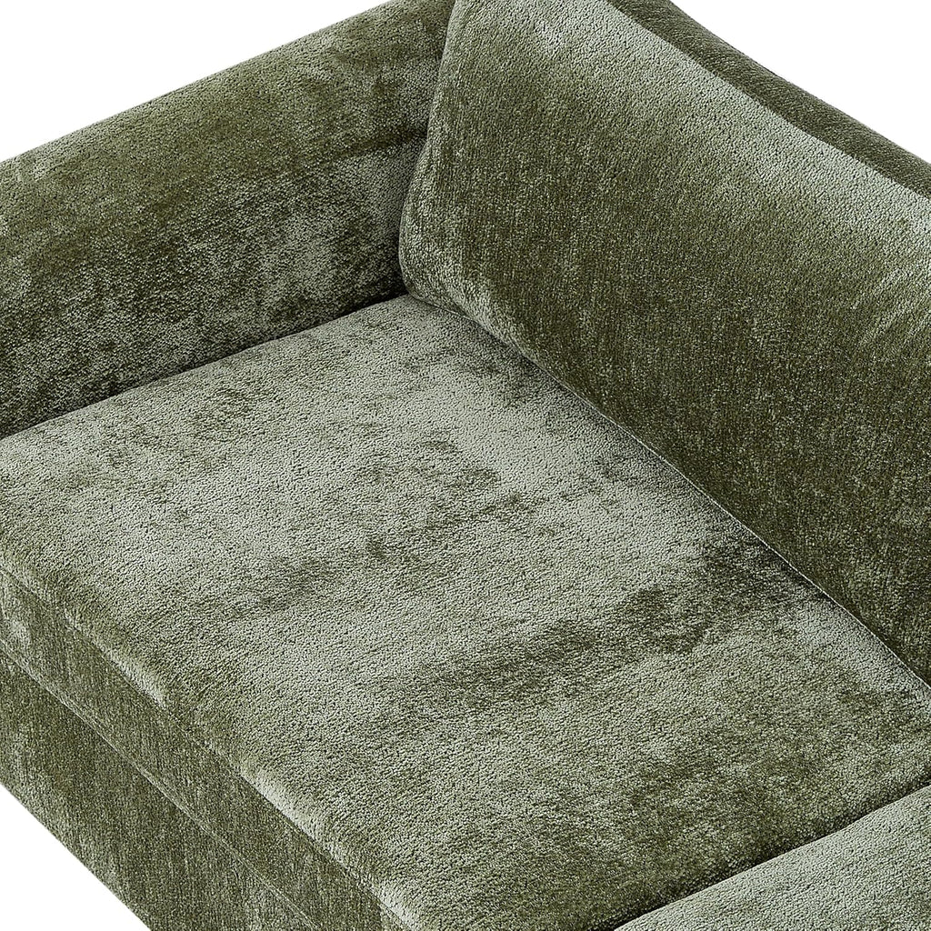 Christopher Knight Home Taki 89 Inches Sofa Couch, Cozy Chenille Upholstered 3-Seater Sofa, Wood Frame Couches, Comfy Home Sofa Living Room and Office, Lounge Seating with Armrests, Olive Green