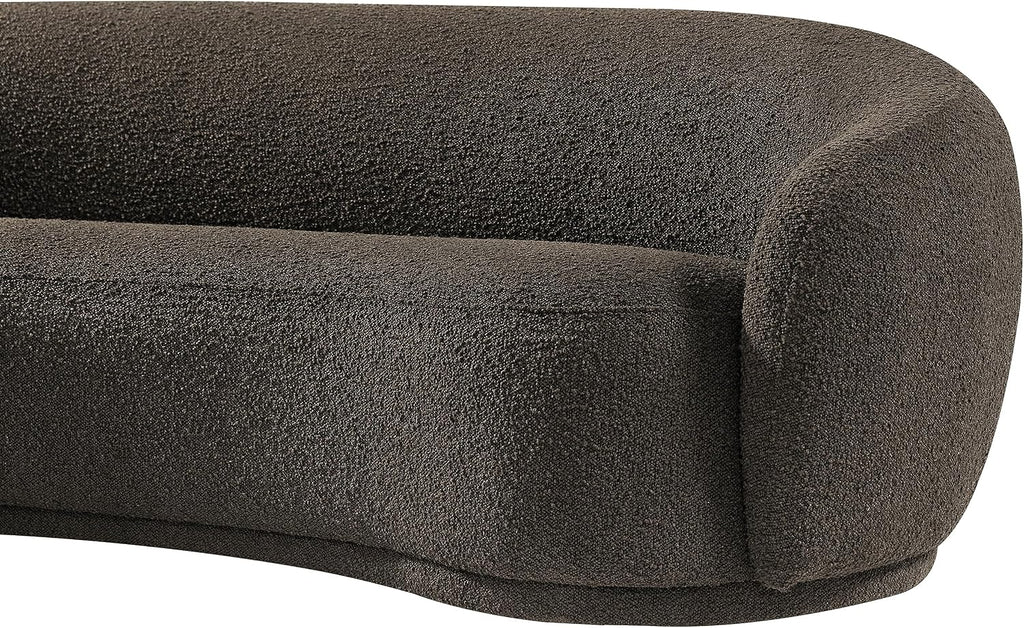 Meridian Furniture 693Brown-S Hyde Collection Modern | Contemporary Boucle Fabric Upholstered Sofa, Brown, 89.5' W x 38' D x 28' H