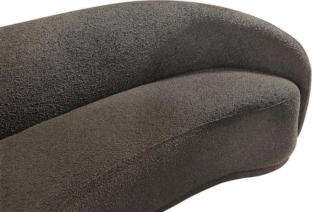 Meridian Furniture 693Brown-S Hyde Collection Modern | Contemporary Boucle Fabric Upholstered Sofa, Brown, 89.5' W x 38' D x 28' H