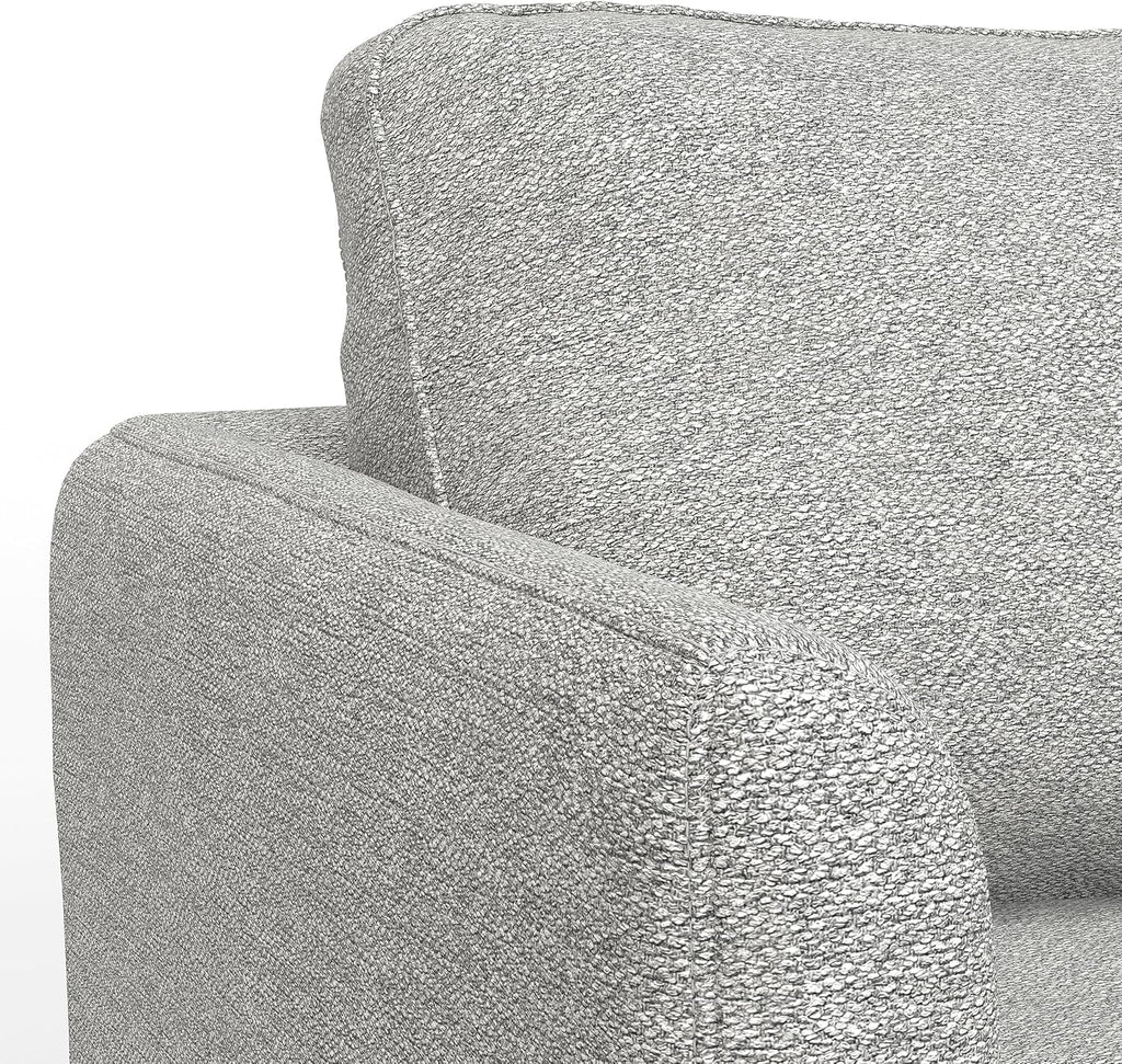 SIMPLIHOME Livingston 76' Wide x 33' High Sofa in Mist Grey Woven-Blend Fabric, Handcrafted Loveseat Couch for Living Room or Family Room, Mid-Century Modern Style, Solid Wood Frame