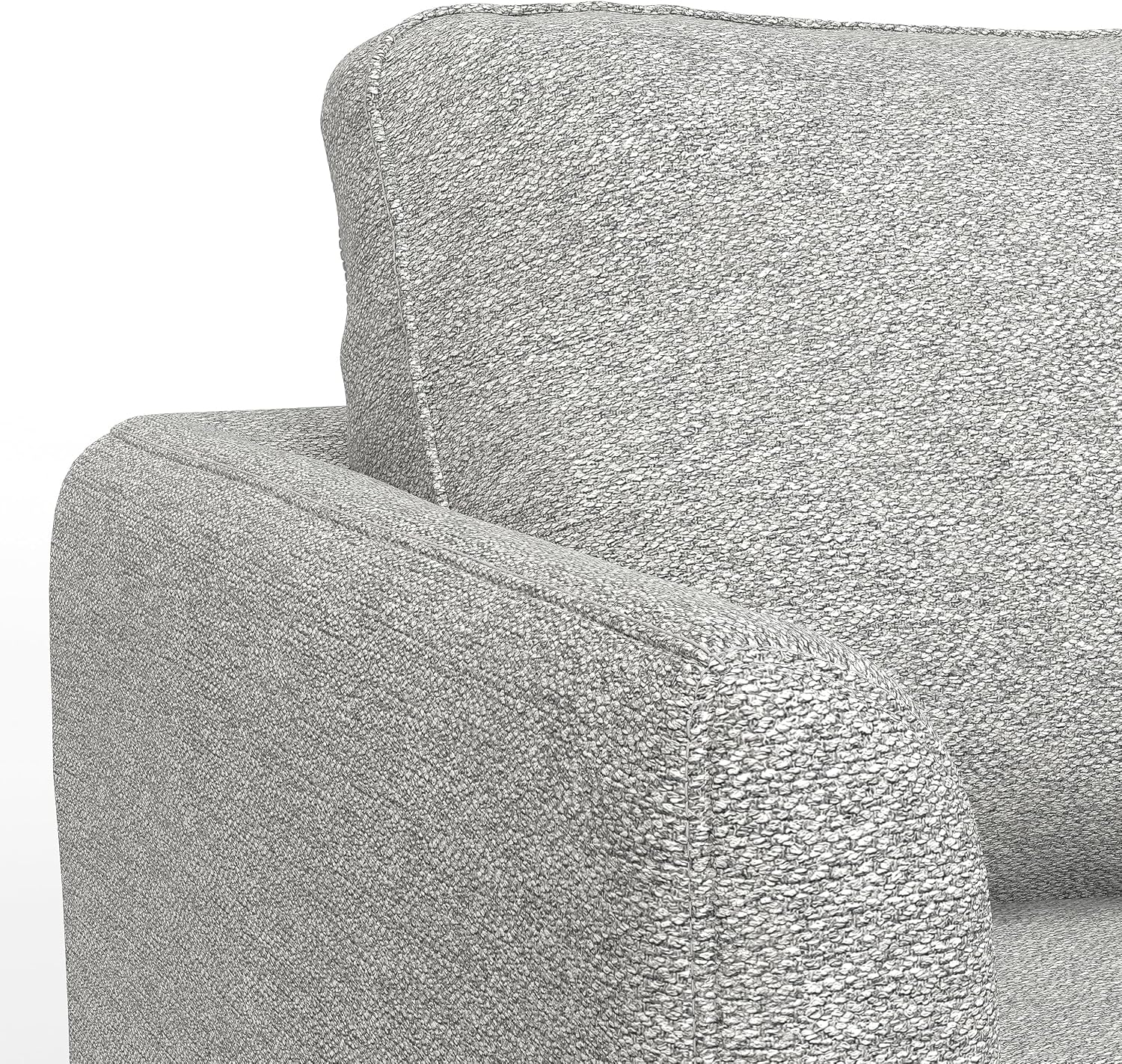 SIMPLIHOME Livingston 76' Wide x 33' High Sofa in Mist Grey Woven-Blend Fabric, Handcrafted Loveseat Couch for Living Room or Family Room, Mid-Century Modern Style, Solid Wood Frame