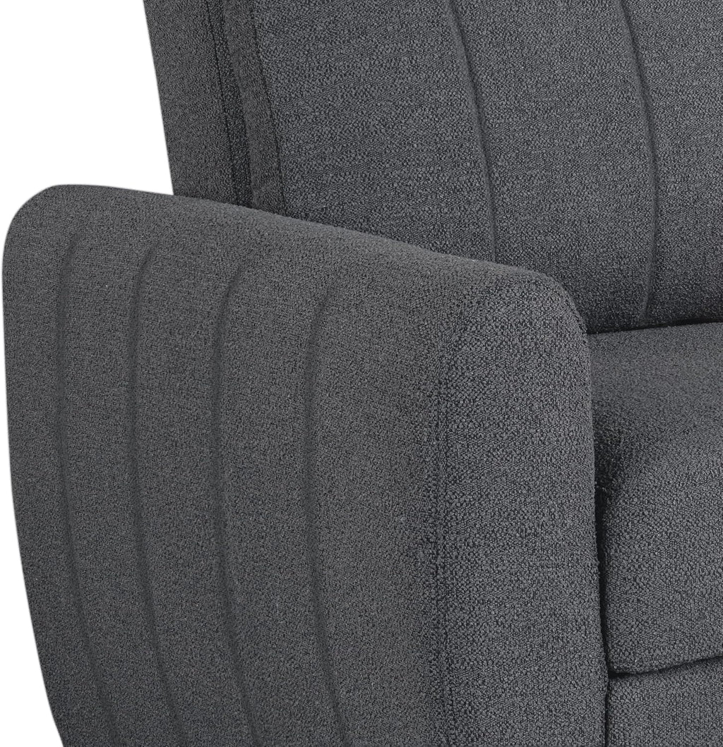 Serta Galway 66.5' Convertible Sleeper Loveseat, Full Size, Dreamcoil Comfort, FingerGuard Pinch Point Protection, Boucle Fabric, Charcoal