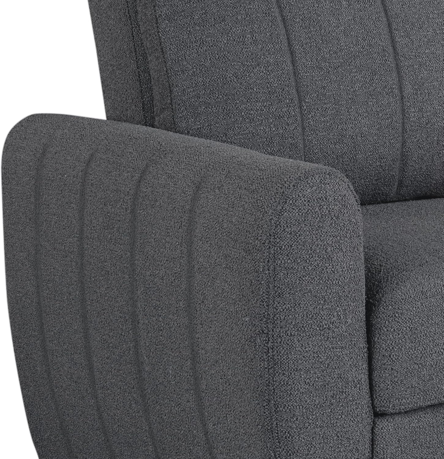 Serta Galway 66.5' Convertible Sleeper Loveseat, Full Size, Dreamcoil Comfort, FingerGuard Pinch Point Protection, Boucle Fabric, Charcoal