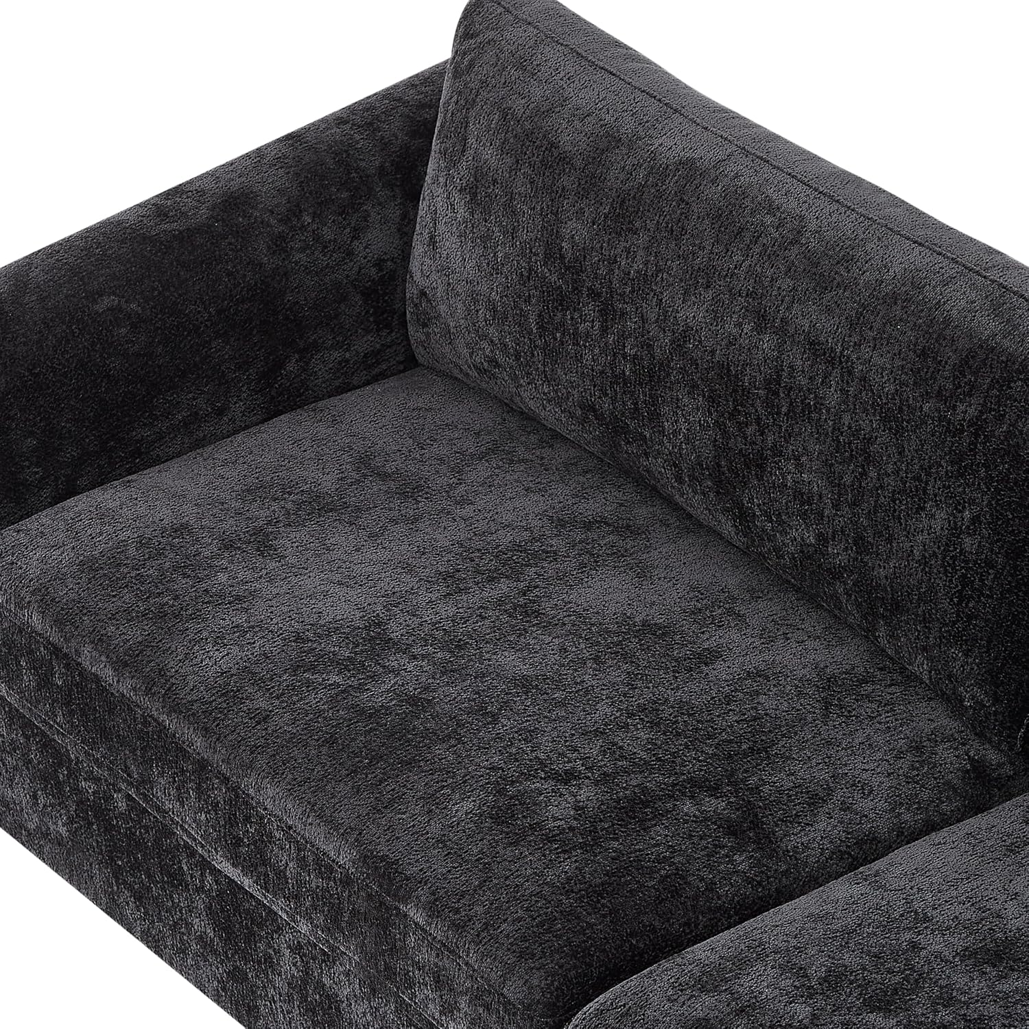 Christopher Knight Home Taki 89 Inches Sofa Couch, Cozy Chenille Upholstered 3-Seater Sofa, Wood Frame Couches, Comfy Home Sofa Living Room and Office, Lounge Seating with Armrests, Black