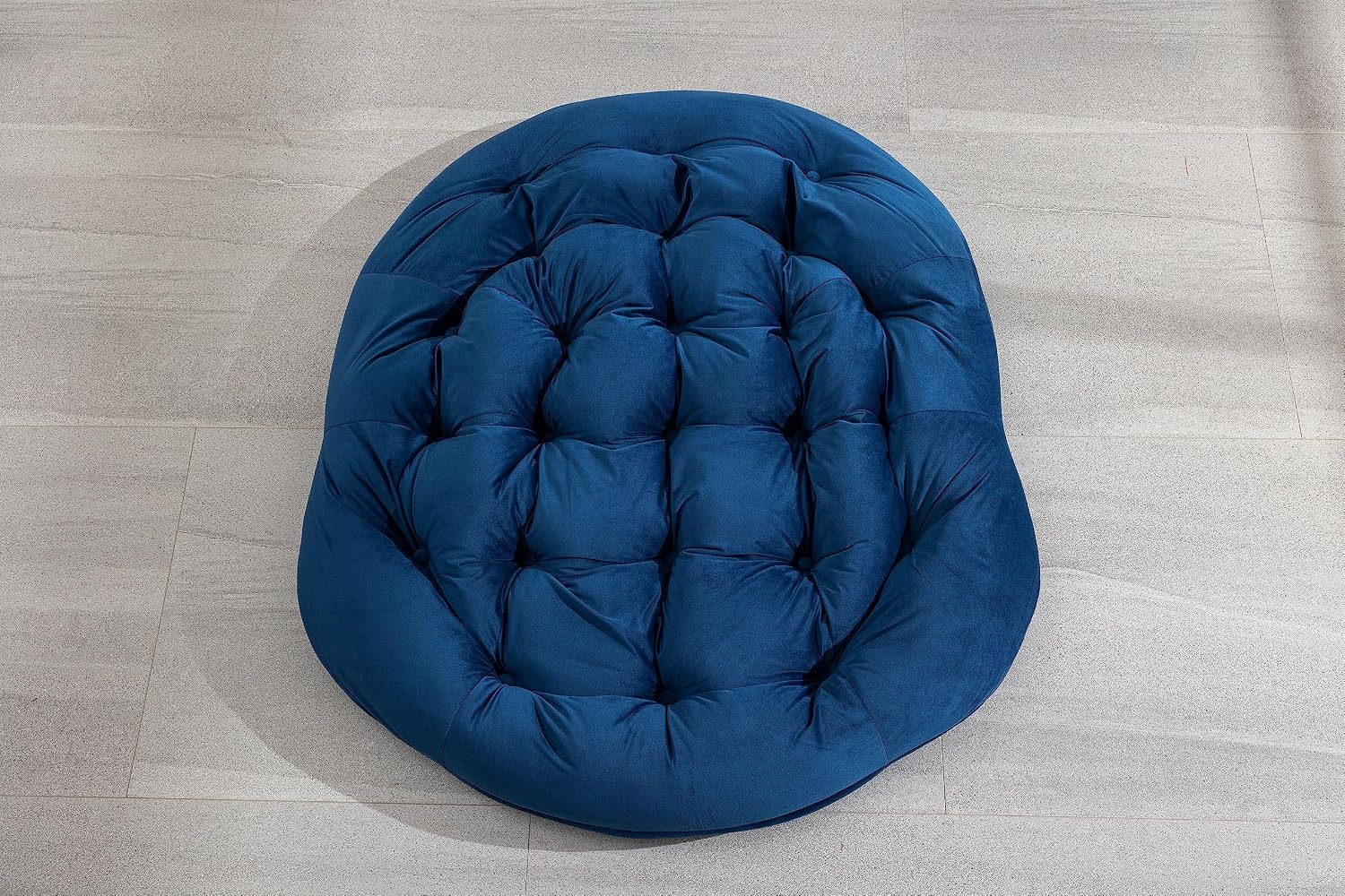 Patio Rocking Chairs, Patio Oversized Egg Rocking Chair,Indoor & Outdoor Upholstered Papasan Chairs, Modern Lounge Chair for Balcony,Living Room Patio, Front Porch, Garden (Navy Blue)