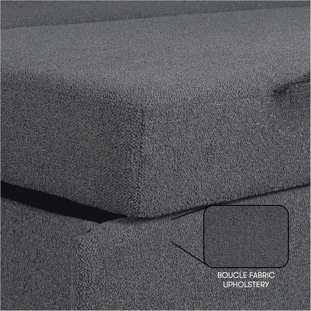 Serta Galway 66.5' Convertible Sleeper Loveseat, Full Size, Dreamcoil Comfort, FingerGuard Pinch Point Protection, Boucle Fabric, Charcoal