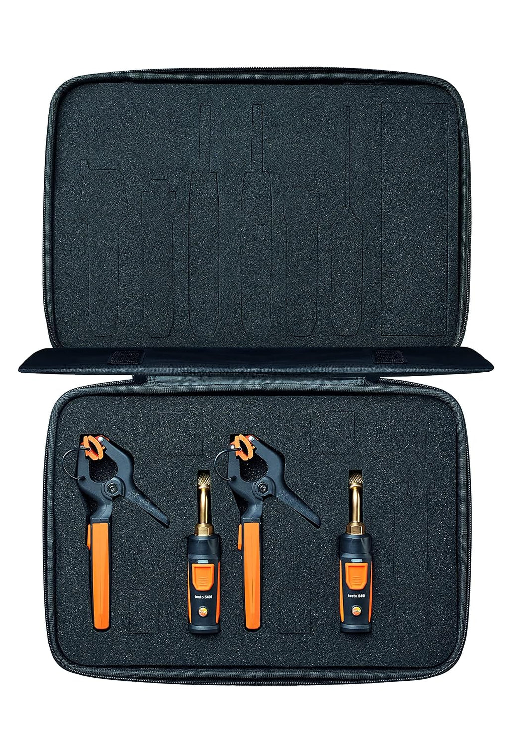 testo Smart Probe Kit - HVAC/R Gauge Set for Air Conditioning, Refrigeration and Heating System - AC Gauge Set with 2X 115i Clamp Meter and 2X 549i High Pressure Gauge – with Bluetooth