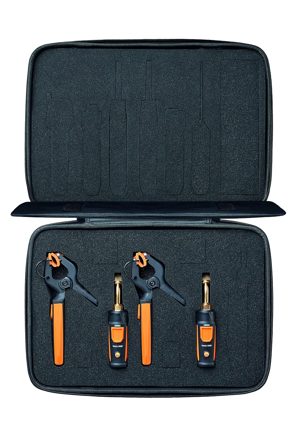 testo Smart Probe Kit - HVAC/R Gauge Set for Air Conditioning, Refrigeration and Heating System - AC Gauge Set with 2X 115i Clamp Meter and 2X 549i High Pressure Gauge – with Bluetooth