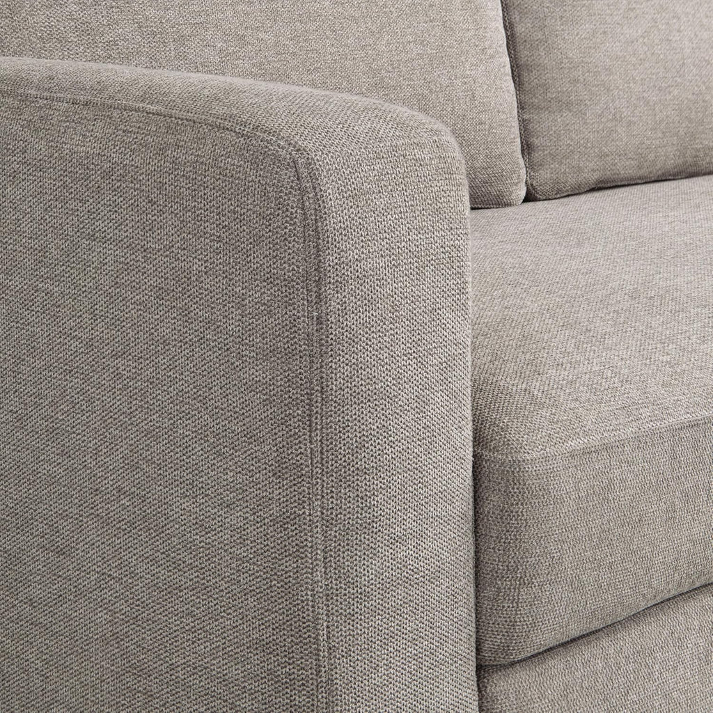 Serta Hawthorne 66.1' Slipcovered Convertible Sleeper Loveseat, Full Size, Dreamcoil Comfort, FingerGuard Pinch Point Protection, Polyester Tweed Fabric, Flax