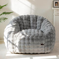 MAXYOYO Giant Bean Bag Chair for Adults, Stuffed Shell-Shaped Large Bean Bag Couch, Cozy Living Room Chair with Filler, Floor Sofa Lazy Sofa for Bedroom Living Room, Grey