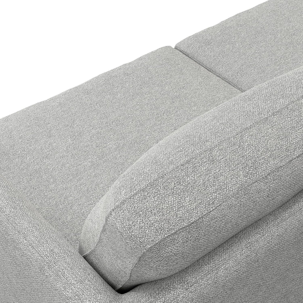 SIMPLIHOME Livingston 76' Wide x 33' High Sofa in Mist Grey Woven-Blend Fabric, Handcrafted Loveseat Couch for Living Room or Family Room, Mid-Century Modern Style, Solid Wood Frame